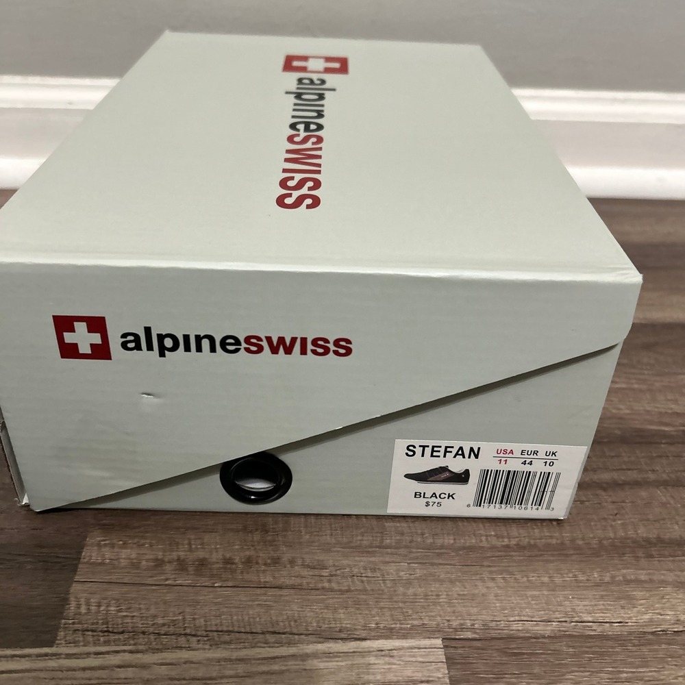 Alpine Swiss Sneakers Men's 11 Black Low Top Casual Urban Lifestyle Shoes STEFAN - Picture 12 of 13